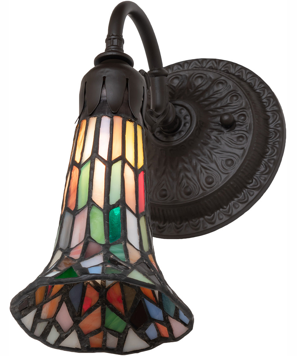 5.5" Wide Stained Glass Pond Lily Wall Sconce