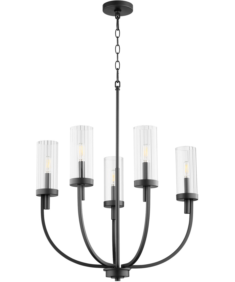 Ladin 5-light Chandelier Textured Black w/ Clear Glass