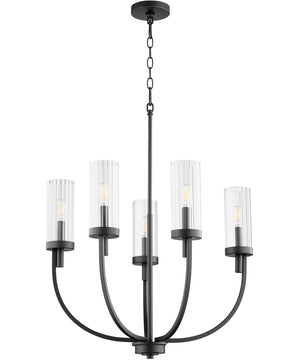 Ladin 5-light Chandelier Textured Black w/ Clear Glass