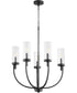 Ladin 5-light Chandelier Textured Black w/ Clear Glass