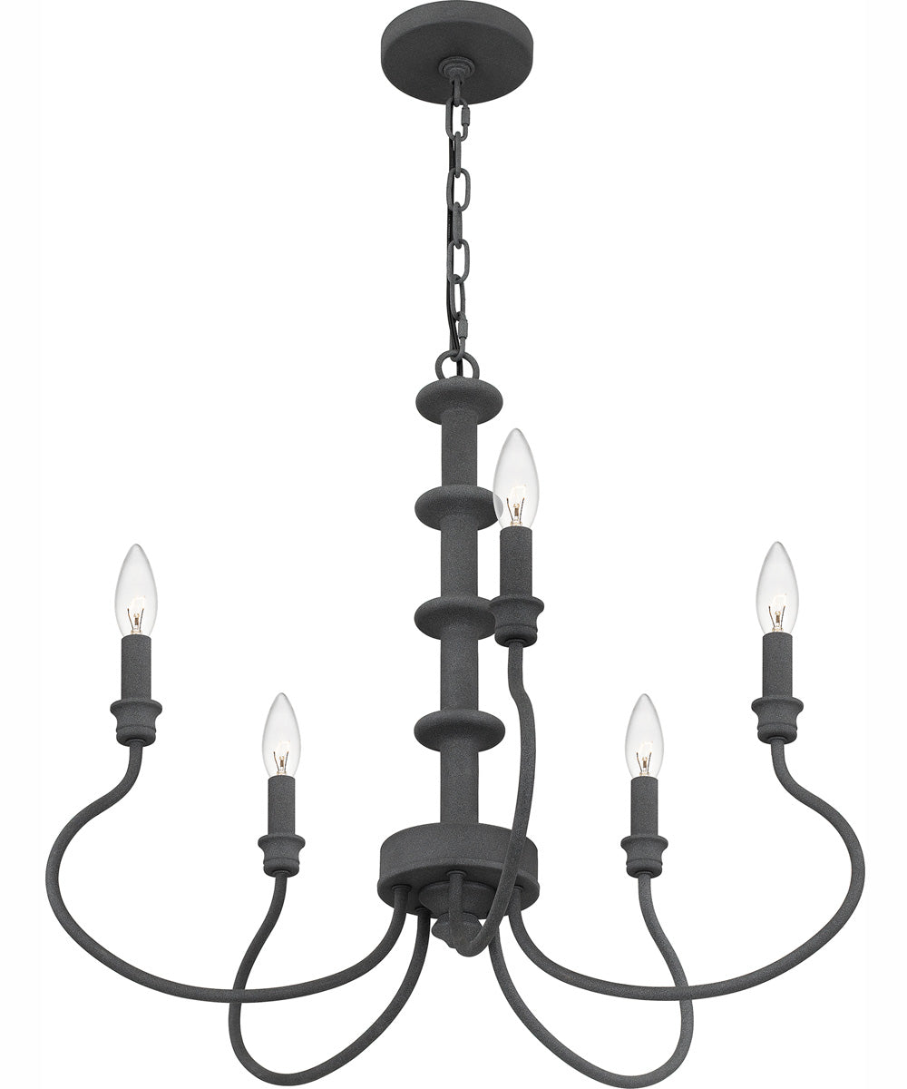 Adela 5-light Chandelier Mottled Black