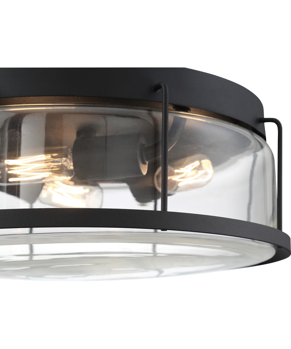 Ludlow Medium 3-light Flush Mount Earth Black
