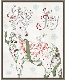 Framed Christmas Season IV by Daphne Brissonnet Canvas Wall Art Print (23  W x 28  H), Sylvie Greywash Frame