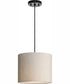 Markor 1-Light Ecru Linen Shade Transitional Pendant Brushed Nickel;Matte Black;Vintage Brass