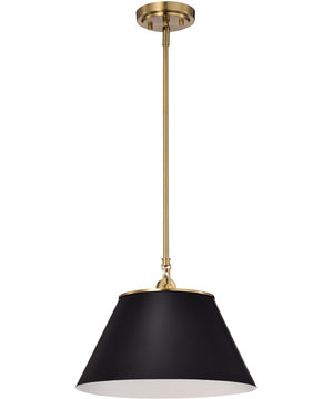 Dover 1-Light Pendant Black / Vintage Brass