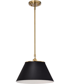 Dover 1-Light Pendant Black / Vintage Brass