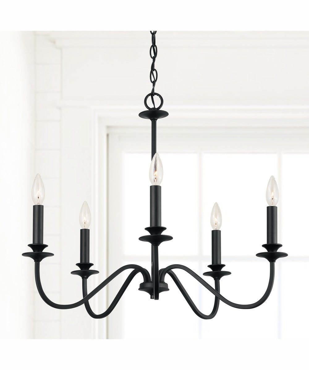 Weston 5-Light Chandelier Matte Black