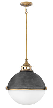 18"W Fletcher 2-Light Single Tier Pendant in Aged Zinc