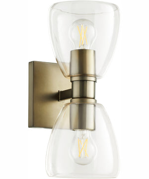Relo 2-light Wall Mount Light Fixture Dark Brass
