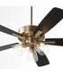 52" Ovation 3-light LED Ceiling Fan Aged Brass