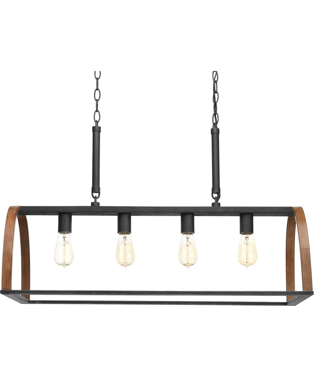 Trestle 4-Light Farmhouse Chandelier Light Gilded Iron