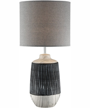 Montana 1-Light Table Lamp Grey Ceramichrome/ Grey Fabric Shade