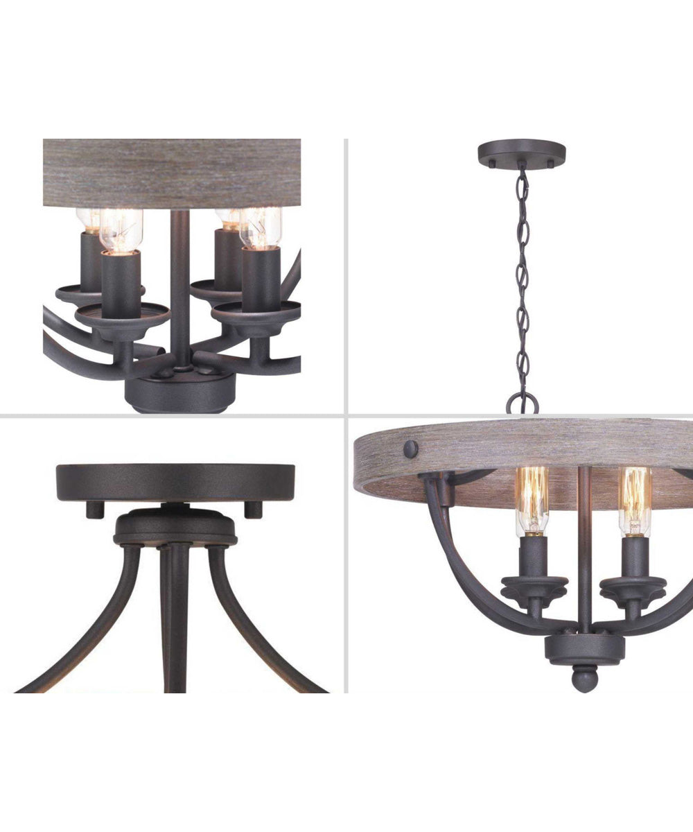 Gulliver 4-Light 14-1/4" Semi-Flush Convertible Graphite