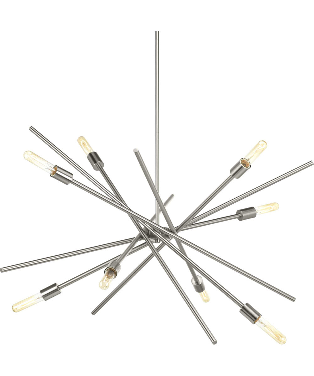Astra 8-Light Mid-Century Modern Chandelier Light Brushed Nickel