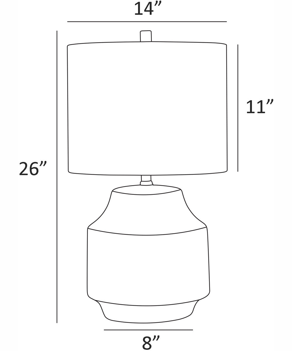 Moira 1-Light Table Lamp Ceramichrome/ Oatmeal Linen Shade