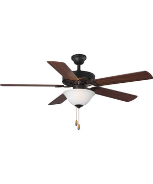 AirPro 52" 5-Blade Ceiling fan with White Etched Light Kit Architectural Bronze