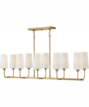 Lewis 10-Light Ten Light Linear in Heritage Brass
