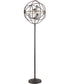 Winona 3-Light Floor Lamp Ant./Brz/Metal Shade/Crystal Deco.