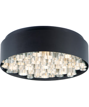 Pipes 24 inch LED Flush Mount Black / Brushed Aluminum