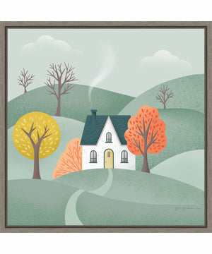 Framed Fall Sweater Weather VI by Gia Graham Canvas Wall Art Print (22  W x 22  H), Sylvie Greywash Frame