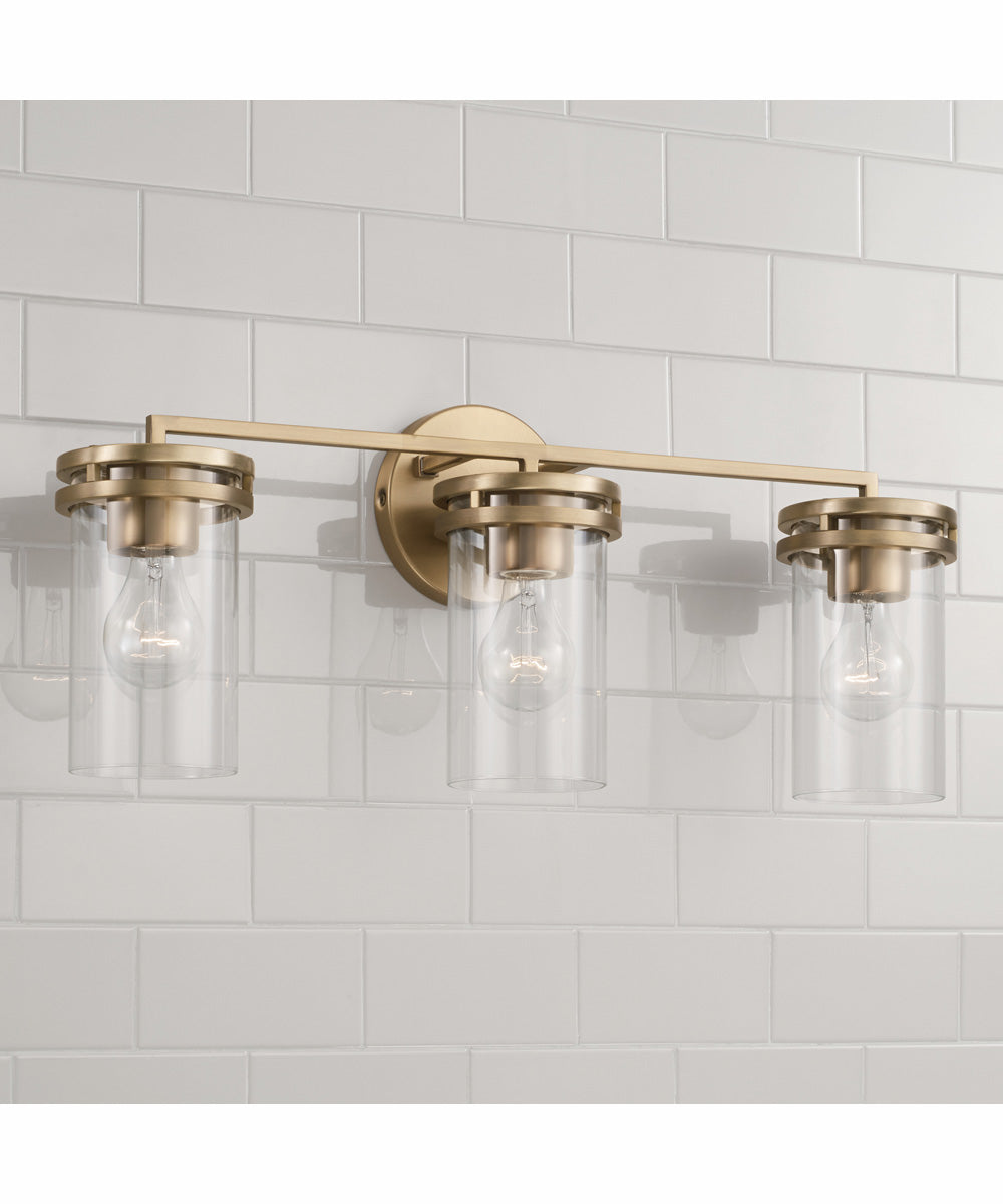 Fuller 3-Light Vanity Aged Brass