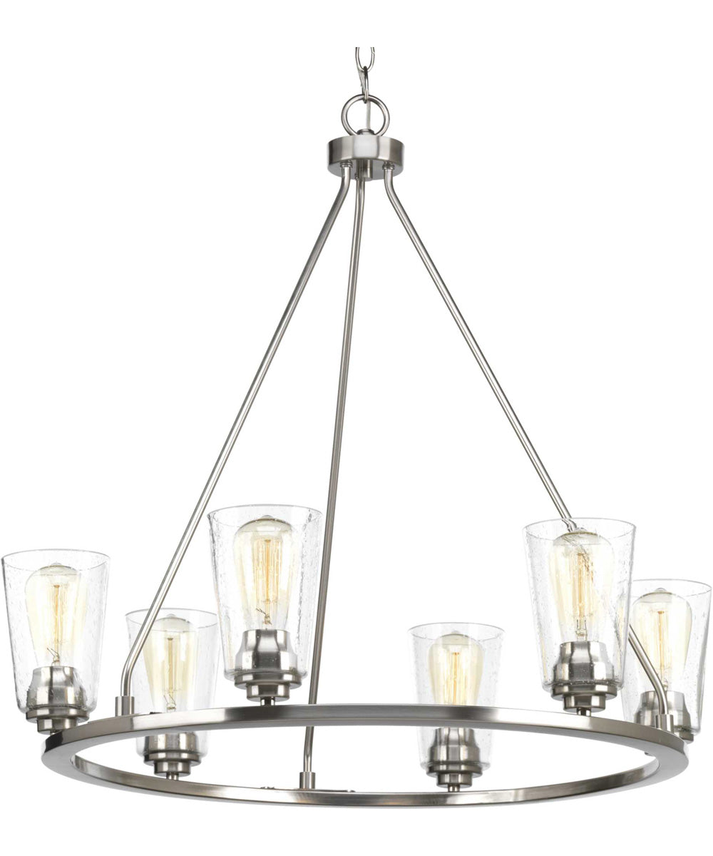 Debut 6-Light Farmhouse Chandelier Light Brushed Nickel