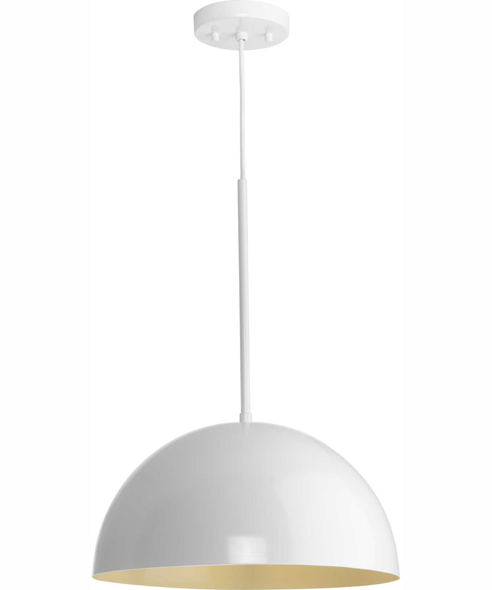 Perimeter 1-Light Mid-Century Modern Pendant with metal Shade White