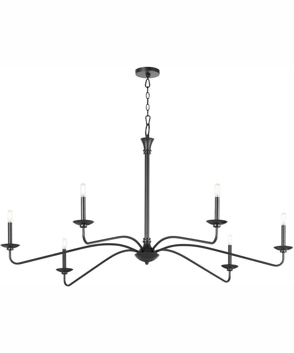 Euphora 6-light Chandelier Matte Black