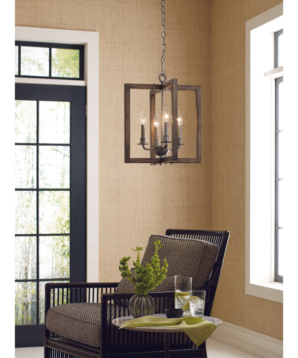 Turnbury 4-Light Coastal Chandelier Light Galvanized Finish