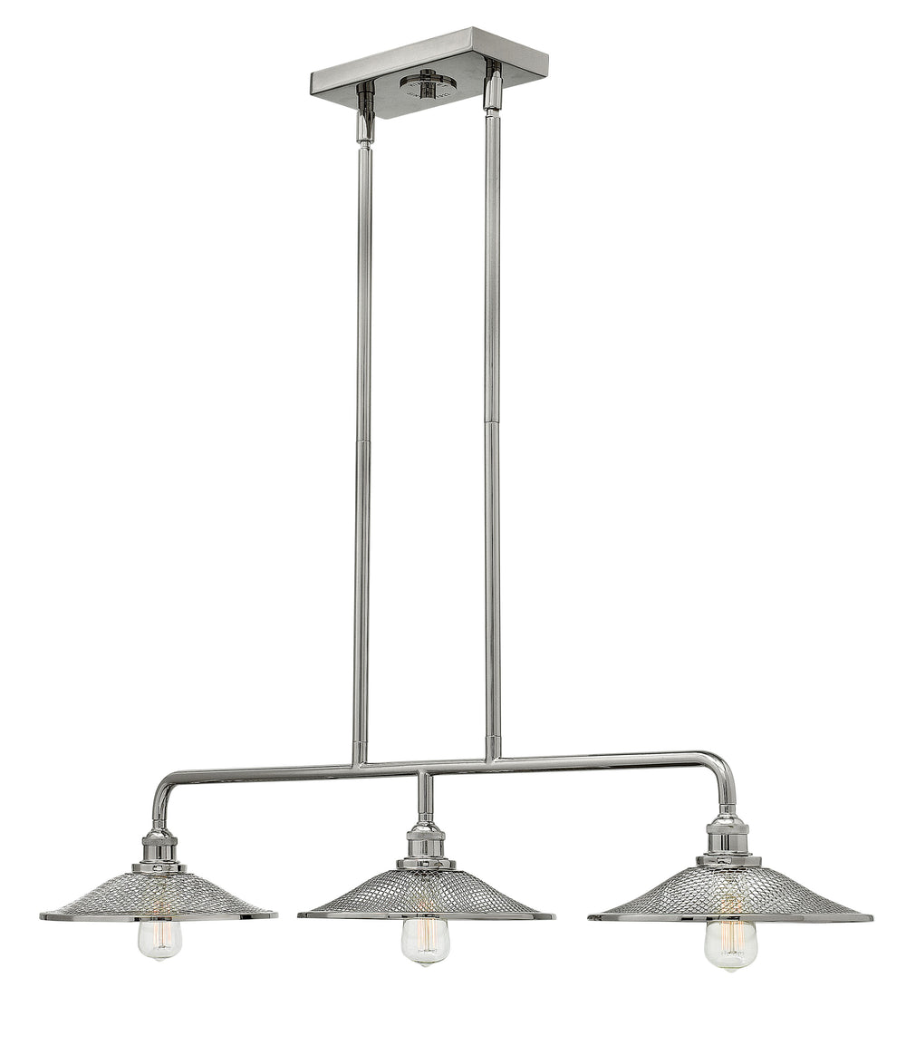 40"W Rigby 3-Light Stem Hung Linear in Polished Nickel