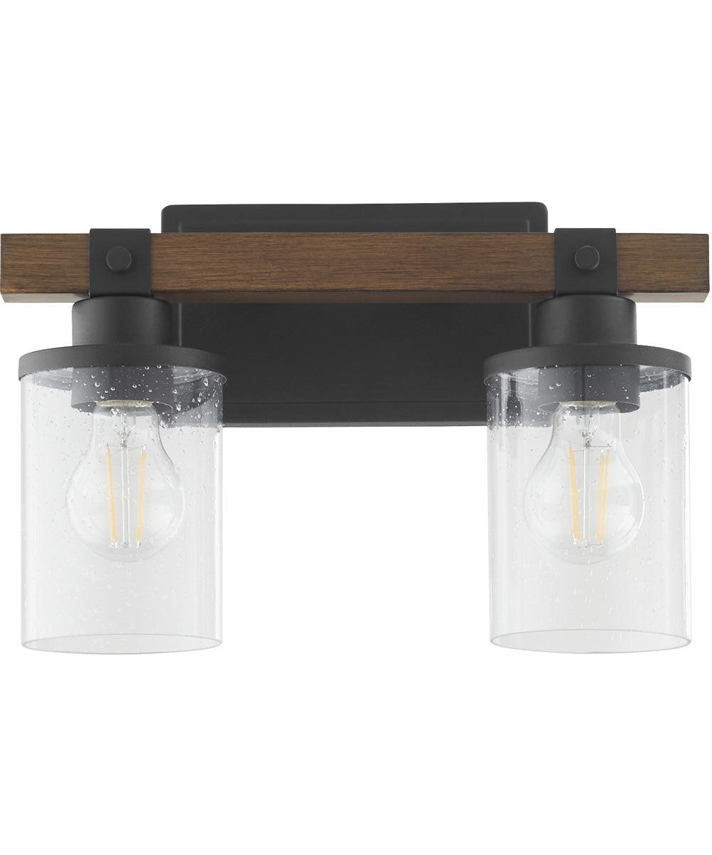 Alpine 2-light Bath Vanity Light Textured Black Walnut