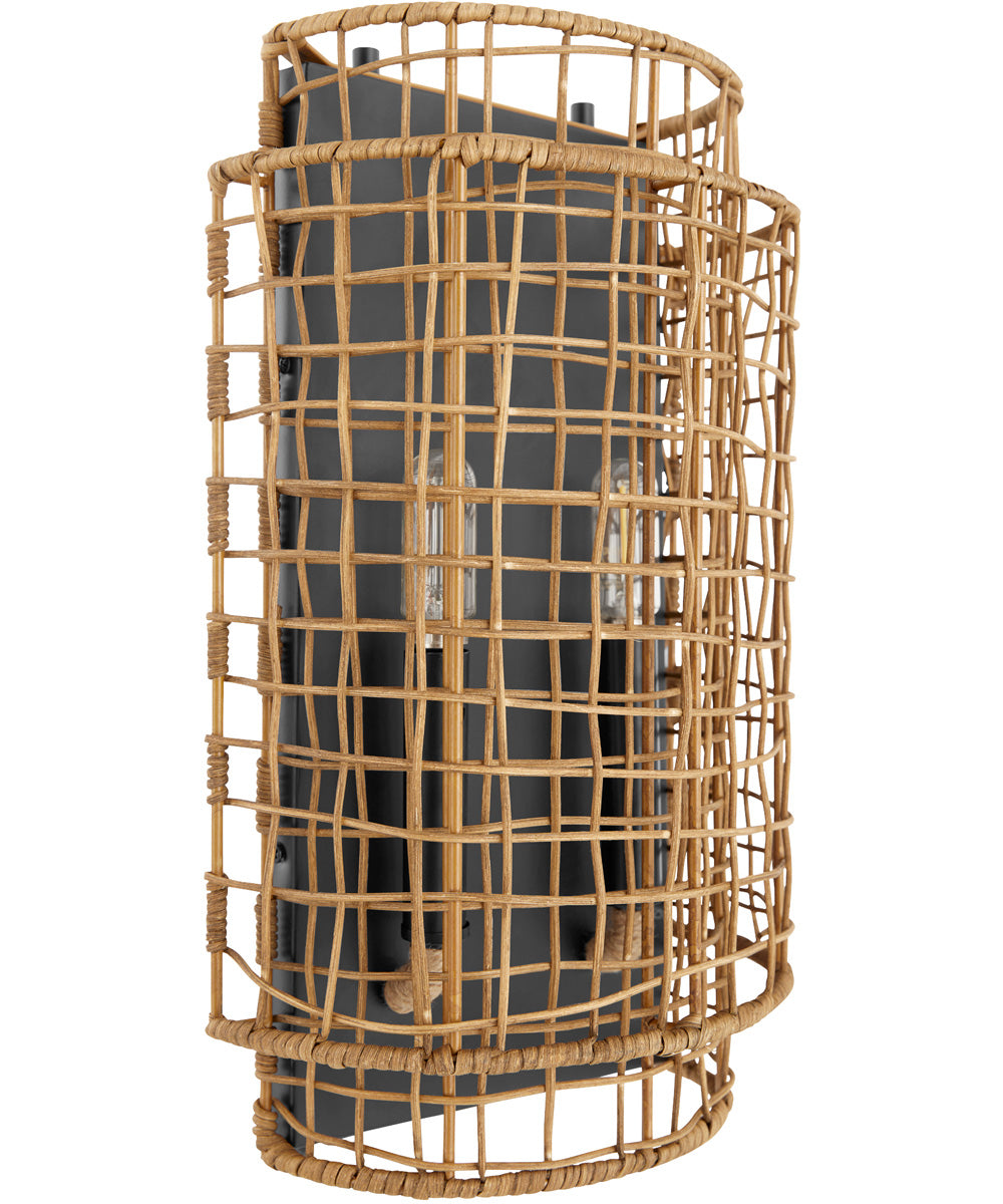 Abaca 2-light Wall Sconce Matte Black
