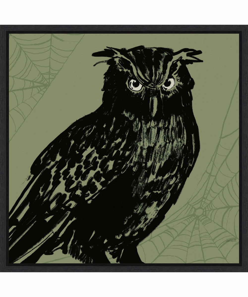 Framed Haunted Halloween X by Anne Tavoletti Canvas Wall Art Print (22  W x 22  H), Sylvie Black Frame