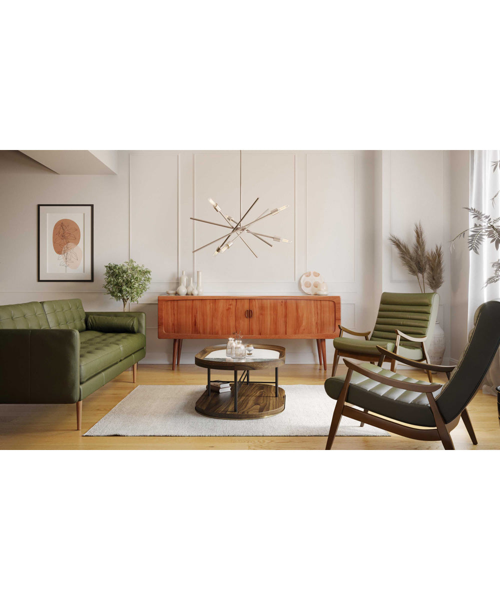 Astra 6-Light Mid-Century Modern Chandelier Light Brushed Nickel