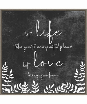 Framed Let Love by JJ Design Canvas Wall Art Print (30  W x 30  H), Sylvie Greywash Frame