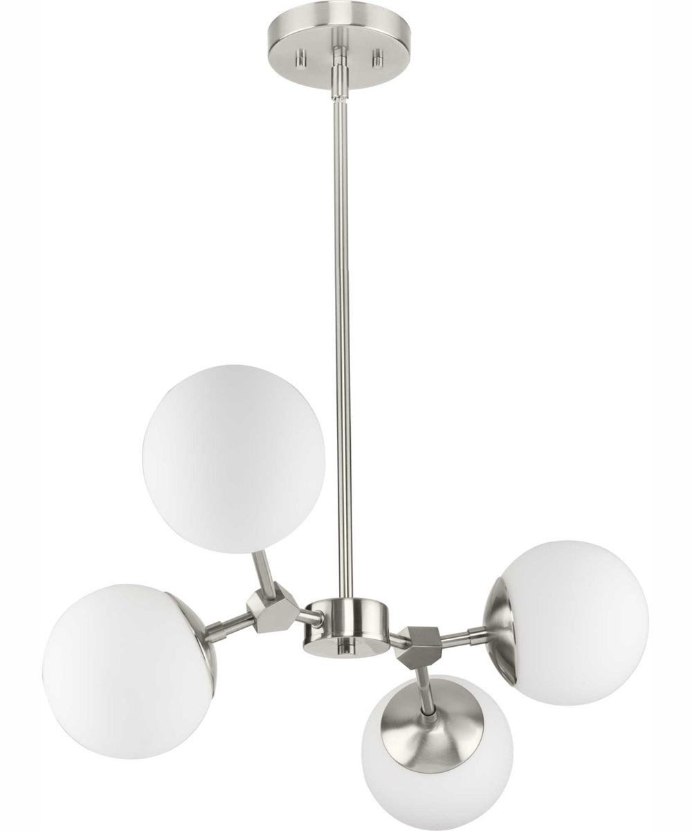 Haas 4-Light Mid-Century Modern Chandelier Brushed Nickel