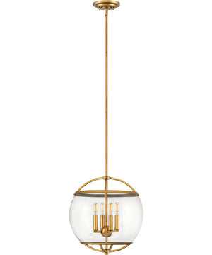 Calvin 4-Light Medium Orb Pendant in Heritage Brass