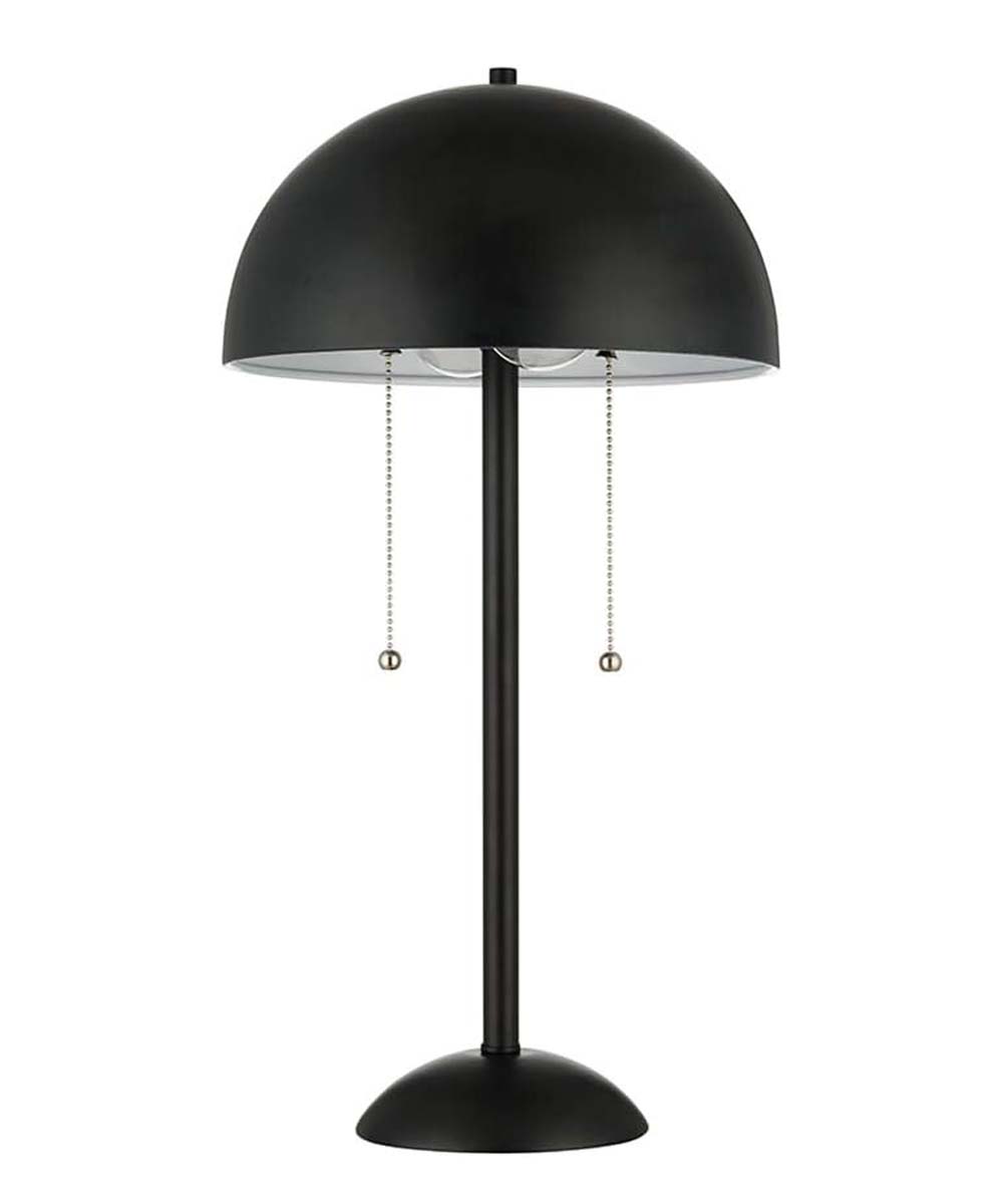 Rivet 21"H 2-Light Modern LED Metal Dome Table Lamp Painted Powder Coated Matte Black Finish