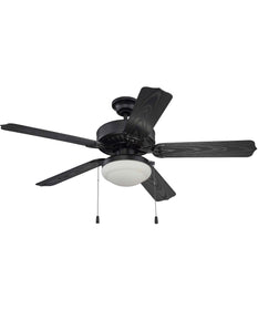 52" Enduro Plastic with Light Kit 2-Light LED Indoor/Outdoor Ceiling Fan (Blades Included) Matte Black