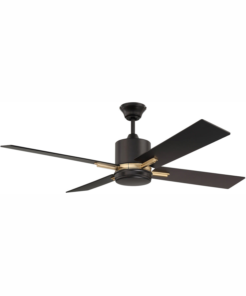52" Teana 1-Light Ceiling Fan Flat Black/Satin Brass