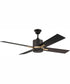 52" Teana 1-Light Ceiling Fan Flat Black/Satin Brass