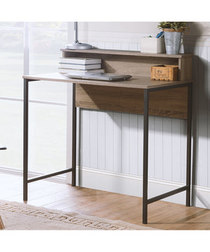 Titania Home Office Small Desk Light Brown/Gunmetal