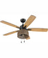 52" Woven 3-Light Indoor/Outdoor Ceiling Fan Flat Black