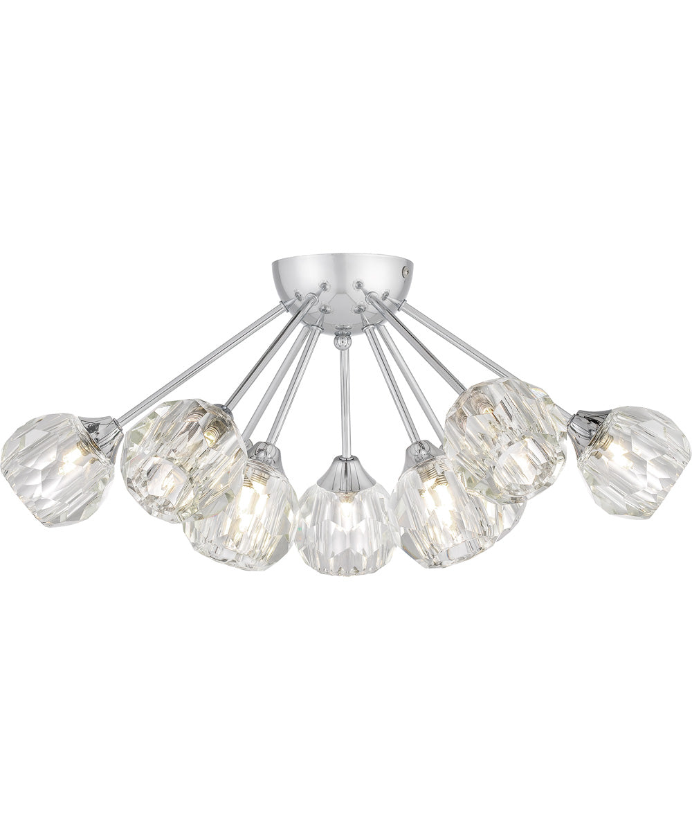 Spellbound 9-light Semi Flush Mount Polished Chrome