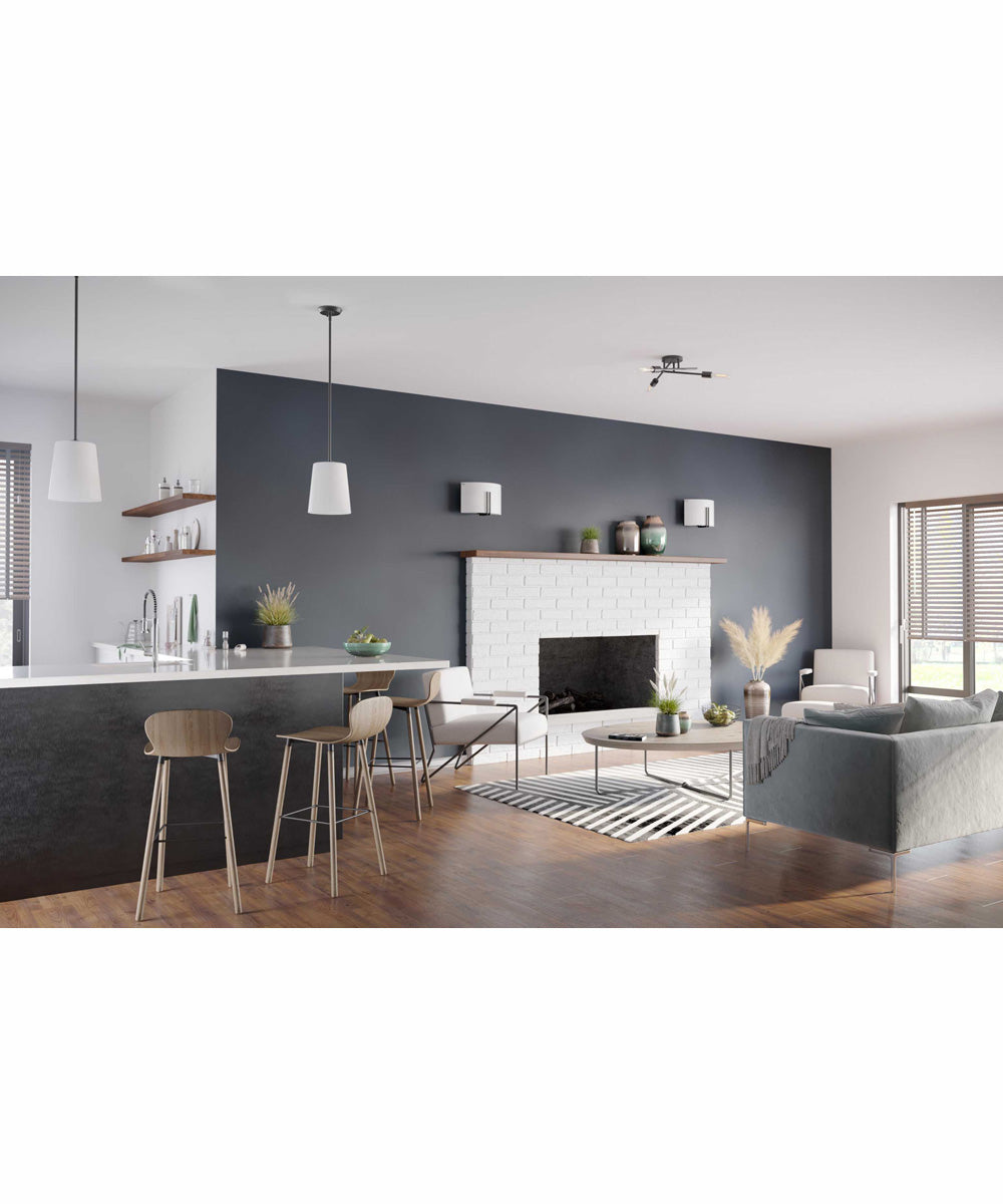 Modern Glass Sconce 2-Light Wall Sconce Matte Black