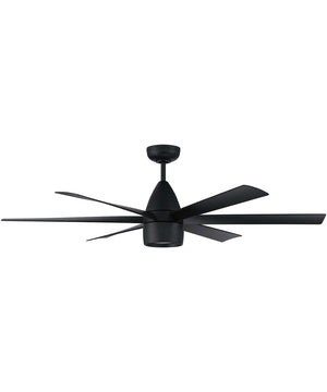 54" Quirk 1-Light Specialty Indoor/Outdoor Ceiling Fan (Blades Included) Flat Black