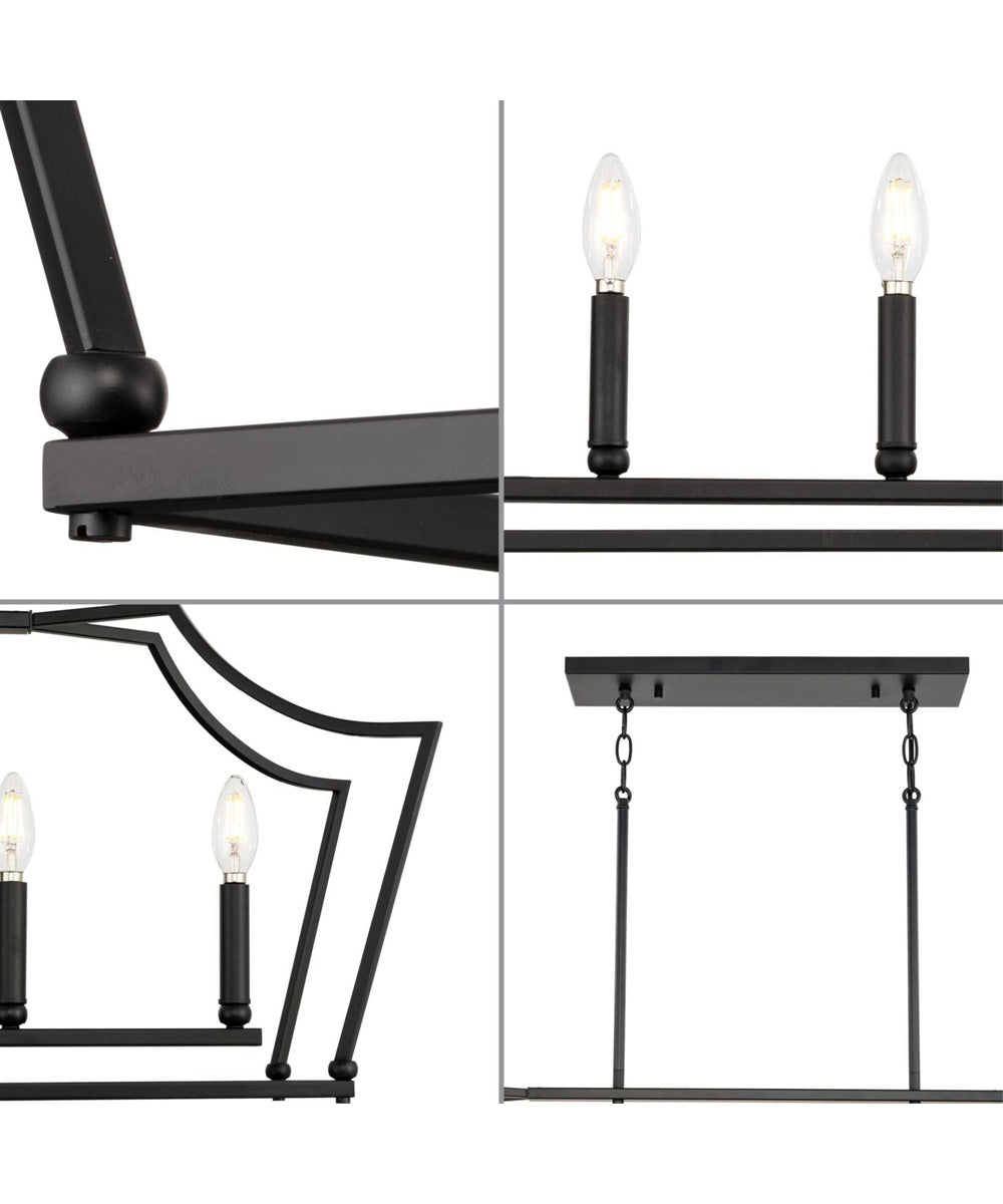 Parkhurst 6-Light New Traditional  Linear Island Chandelier Light Matte Black