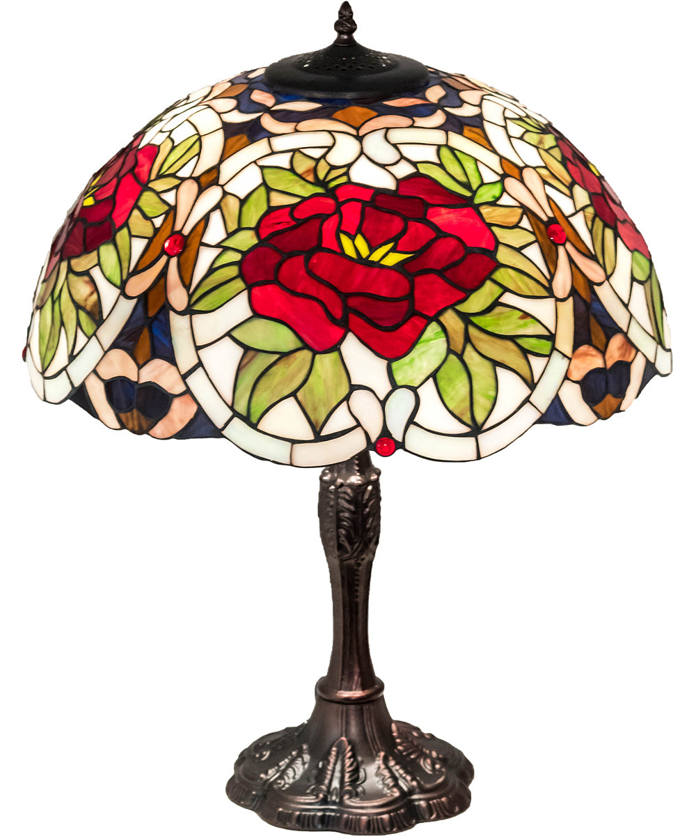 26" High Renaissance Rose Table Lamp