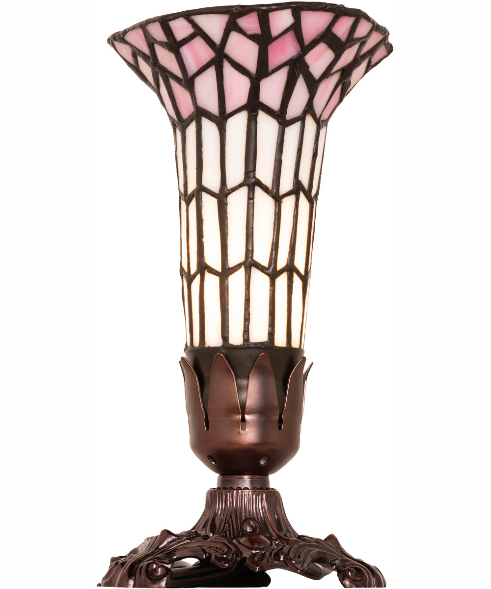 8" High Stained Glass Pond Lily Victorian Accent Lamp