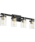Empire 4-light Bath Vanity Light Textured Black w/ Aged Brass